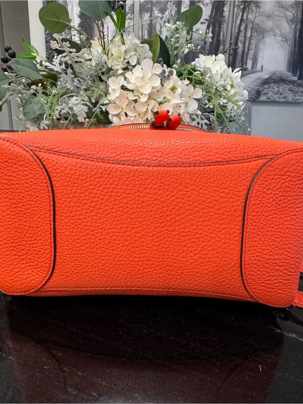 🍊♠️Kate Spade New York Orange Pebbled Leather Backpack - Picture 3 of 12